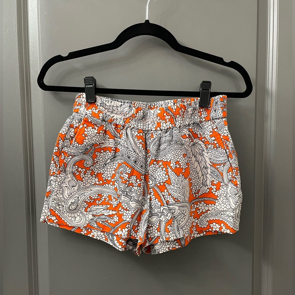 J. Crew Factory Orange Patterned Shorts